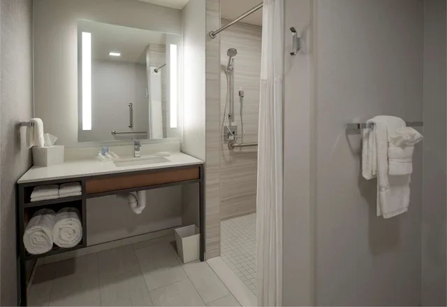غرفة بسرير كينج مع أريكة لذوي الإعاقة، Hilton Garden Inn Wausau 4/5