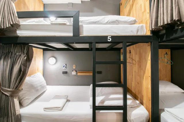 غرفة عائلية بأسرّة بطابقين، Timber Hostel 2/10