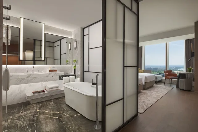 غرفة بسريرين منفصلين بإطلالة على البحيرة، Hyatt Regency Changshu Kuncheng Lake 5/6