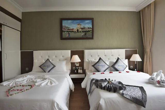 جناح بسريرين منفصلين وسرير كوين بإطلالة على البحر، Thien Thanh Resort 2/8