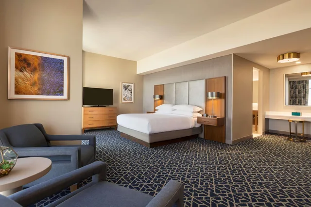 استوديو بريميوم ركني بسرير كينج بغرفة نوم واحدة لذوي الإعاقة، Embassy Suites By Hilton Denton Convention Center 1/2