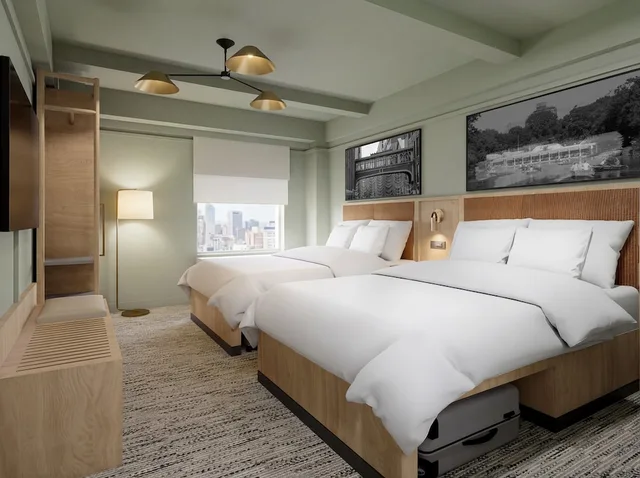 غرفة ديلوكس بسريرين مزدوجين، THE ROW NYC HOTEL 4/10