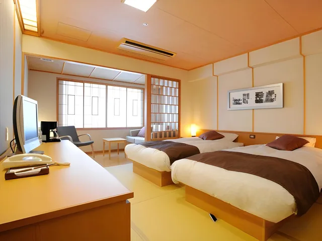 غرفة يابانية عصرية بسريرين منفصلين، Hotel Taisetsu ONSEN&CANYON RESORT 1/1