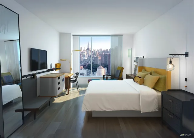 غرفة بريميوم بسرير كينج بإطلالة على المدينة بشرفة، Hotel Indigo Lower East Side New York 2/7