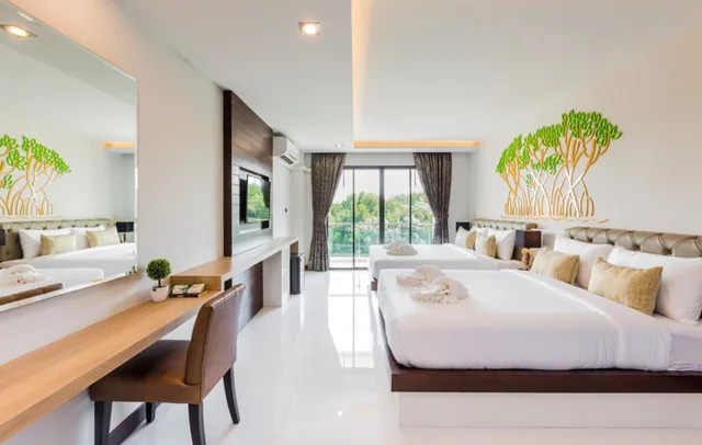 River, Deluxe, Family, 2 Double Beds, with View, Balcony, River Front Krabi Hotel 3/5