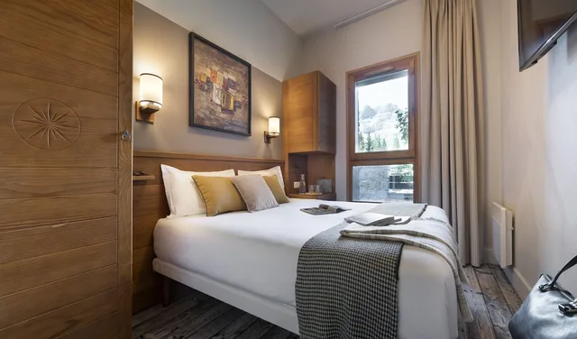 شقة بسريرين منفصلين بإطلالة على الجبل بشرفة بغرفة نوم واحدة مع أريكة، Pierre Vacances Premium Flaine Les Terrasses D Eos 3/9