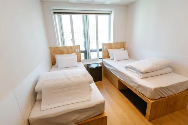 غرفة بسريرين منفصلين بإطلالة على المدينة، Step Inn Myeongdong 2 2/2