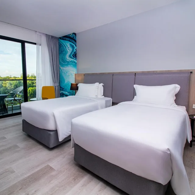 غرفة ديلوكس بسرير مزدوج أو سريرين منفصلين بإطلالة على النهر، Fortune Saeng Chan Beach Rayong 5/10