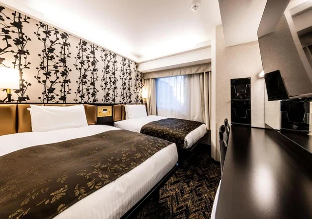 غرفة بسريرين منفصلين في طابق مرتفع، APA Hotel & Resort Osaka Umeda Eki Tower 1/2