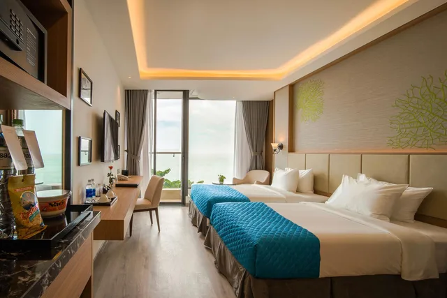 غرفة ديلوكس بسريرين منفصلين بشرفة، Navada Beach Hotel 1/3