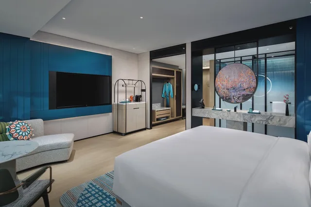 غرفة بريميوم بسرير كينج بشرفة، Hotel Indigo Suzhou Jinji Lake 3/6