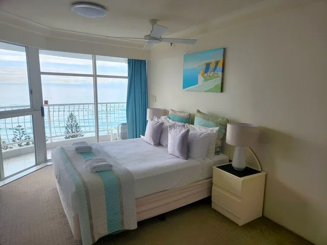 غرفة قياسية بسرير كوين وسريرين منفصلين بغرفتي نوم، Burleigh Surf Apartments 6/8