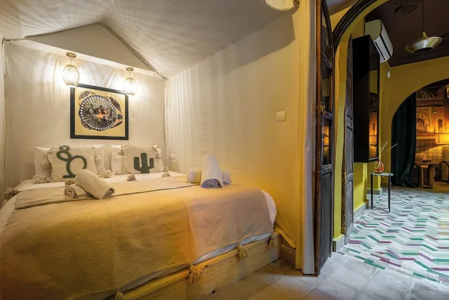 غرفة قياسية بسرير كوين، Riad Dar Khmissa 7/10