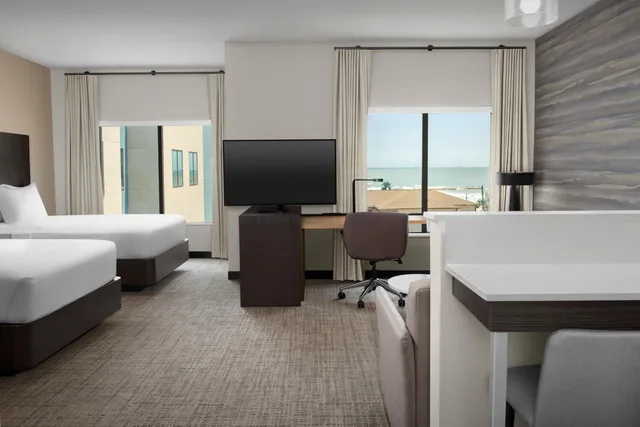 استوديو بسريرين كوين بإطلالة على البحر مع أريكة، Residence Inn by Marriott Galveston Island 3/10