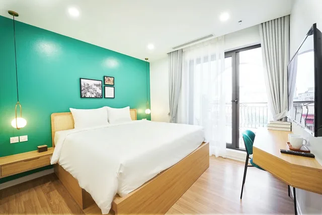 غرفة تنفيذية بسريرين منفصلين بشرفة، Wilque Hotel Hanoi 7/10