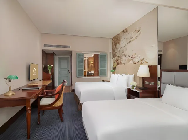 غرفة بسريرين بإطلالة على المدينة، City Hotel Xiamen 1/2