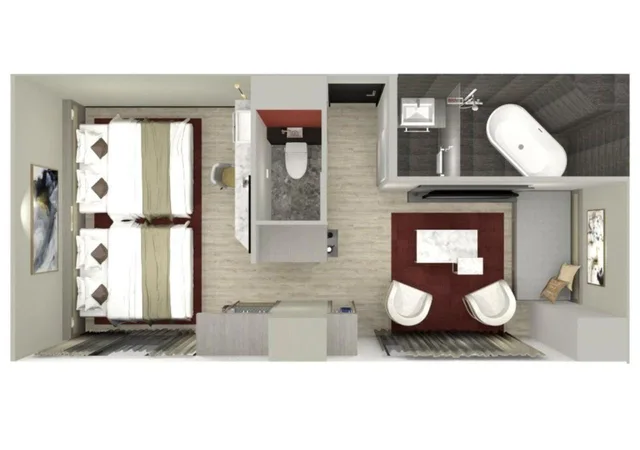 غرفة بريميير بسريرين منفصلين، Hotel Cordia Osaka Hommachi 5/6