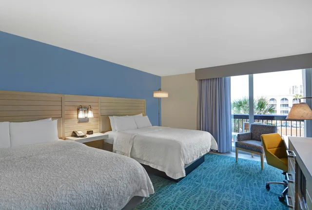 غرفة قياسية بسريرين كوين، Hampton Inn Jacksonville Beach 1/2