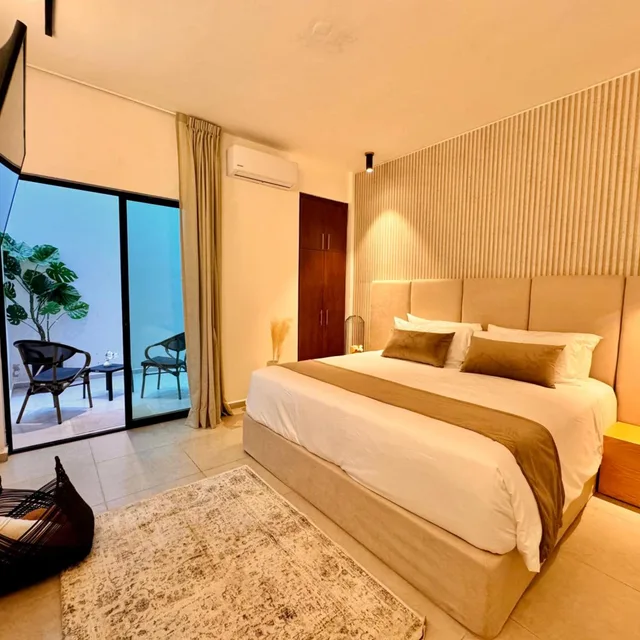 غرفة بسرير مزدوج بإطلالة على الحديقة، Areia Puerto Morelos 2/10