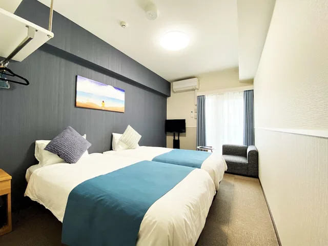 غرفة رومانسية بسريرين منفصلين بإطلالة على النهر، Randor Hotel Fukuoka 1/4