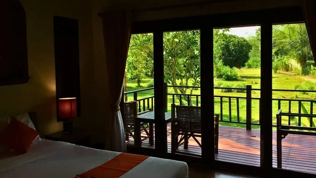 شاليه بسريرين منفصلين بإطلالة على الجبل، Pai Hotsprings Spa Resort 8/10