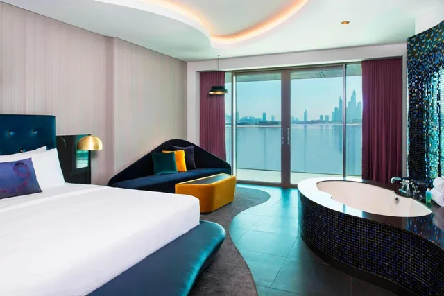 2 Bedrooms, Family Suite, Mega, Palm, Suite, 1 King and 2 Double Beds, Jumeirah View, W Dubai – The Palm 2/4