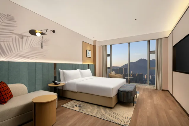 جناح ديلوكس بسرير كينج، Hilton Garden Inn Hangzhou Fuyang Fuchun 3/4