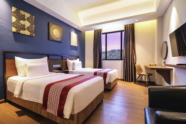 غرفة ديلوكس بسريرين منفصلين بإطلالة على الجبل، Gayo Petro Hotel Takengon 1/1