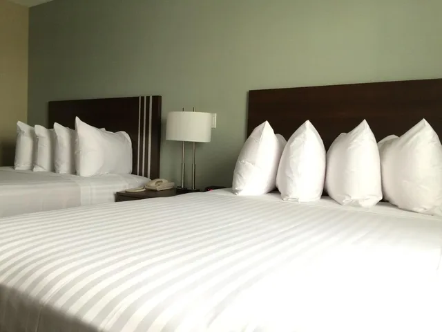 غرفة بسرير كوين بمطبخ صغير، Meridian Inn & Suites 3/5