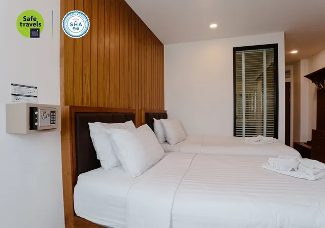 غرفة قياسية بسريرين منفصلين بإطلالة على المدينة، The Echo Hotel 4/7
