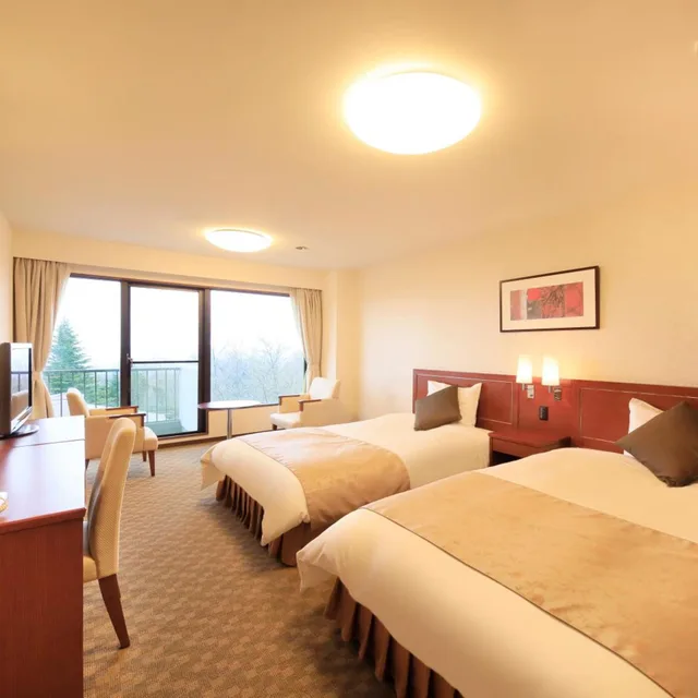 غرفة بسريرين منفصلين بحوض استحمام، Nasukogen Hotel View Palace 1/8