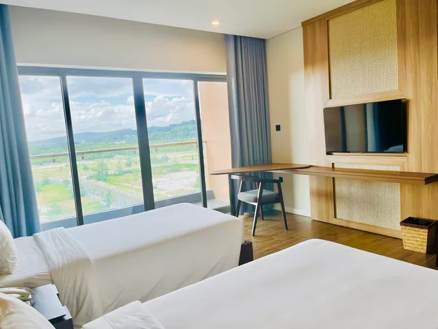 غرفة ديلوكس مزدوجة بسريرين منفصلين بإطلالة على الجبل، Sonaga Beach Resort & Villas Phu Quoc 3/5