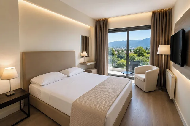غرفة قياسية بسرير مزدوج بإطلالة على الفناء، Droushia Heights Hotel 1/7