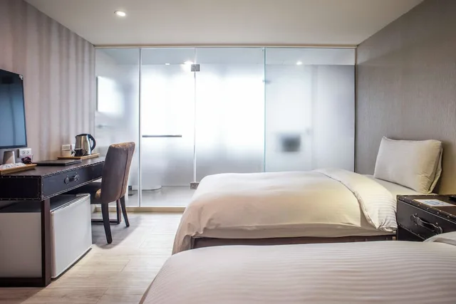 غرفة سوبيريور بسريرين منفصلين بإطلالة على المدينة بغرفة نوم واحدة، Xinshe Hotel - Chungli 1/4