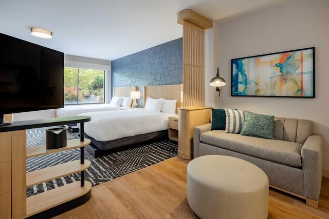 جناح استوديو بسريرين كوين مع أريكة، Hyatt House Portland Airport 3/5
