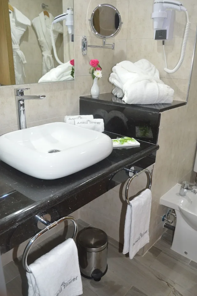 غرفة بريميوم بسريرين منفصلين بإطلالة على البحر، Anezi Tower Hotel 10/10