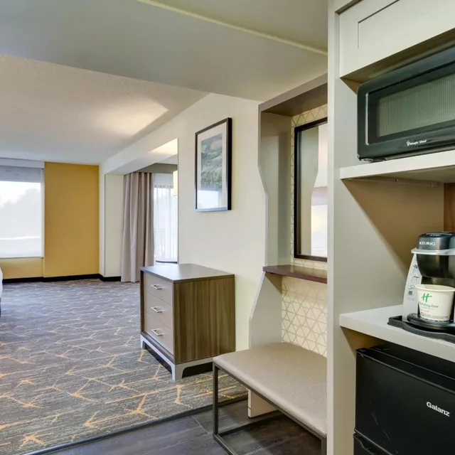 غرفة بسرير كينج بشرفة بحوض استحمام لذوي الإعاقة، Holiday Inn Staunton Conference Center 1/1