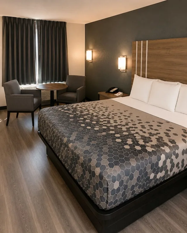غرفة قياسية بسرير كينج للمدخنين، Econo Lodge Calhoun South 2/8