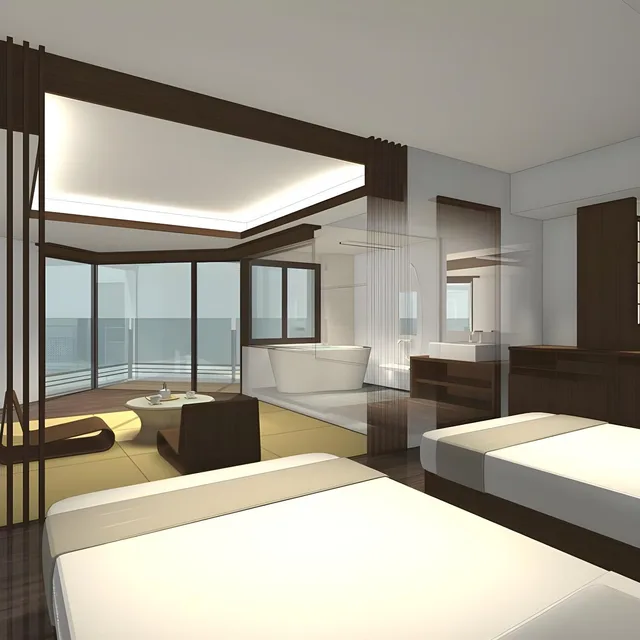Standard, Twin Beds, Night View, Semi Outdoor Bath, Hot Spring Bath، Matsushima Century Hotel 1/1