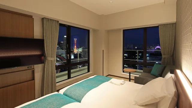 غرفة ركنية بسريرين منفصلين وثلاثة أسرّة، Kobe Hotel Juraku 1/1