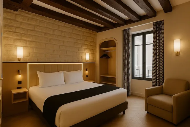 غرفة كومفورت بحوض جاكوزي، Tonic Hotel Du Louvre Paris 2/10