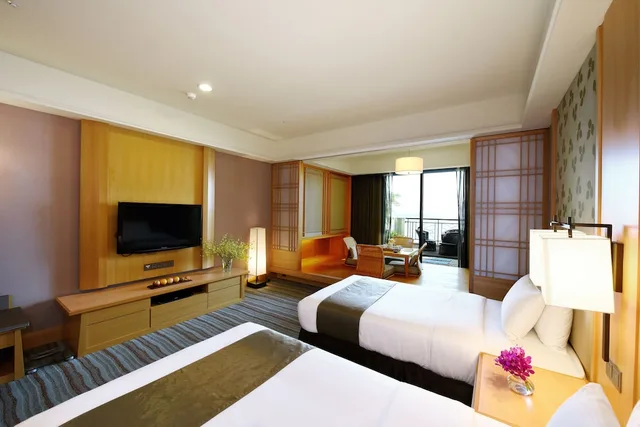 غرفة يابانية بسريرين منفصلين بإطلالة على البحر، Fullon Hotel Tamsui Fishermen S Wharf 4/5