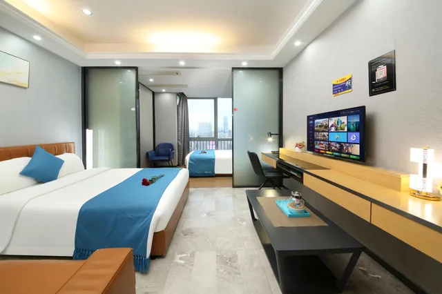 استوديو ديلوكس بسريرين كوين، Pengman International Apartment Hotel (Beijing Road Jiedeng Duhui) 1/1