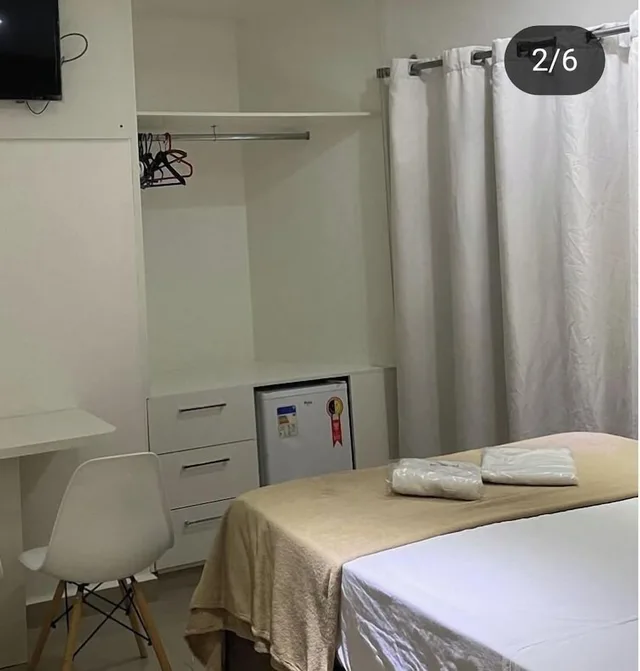 غرفة بسرير مزدوج وسرير فردي بإطلالة على المدينة، Hotel Guarulhos 1/2