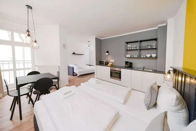 استوديو بسريرين منفصلين مع أريكة، Old Town Apartments Schonhauser Allee Berlin 5/10