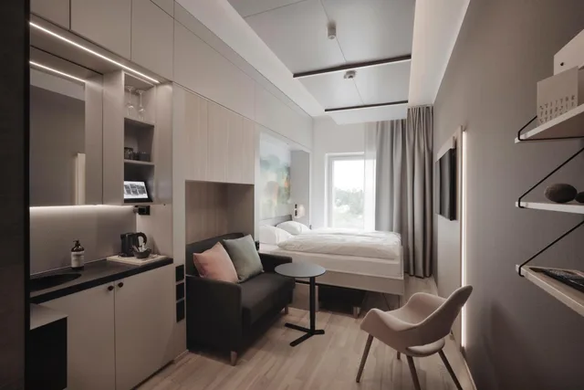 غرفة كومفورت بسرير مزدوج، VALO Hotel & Work Helsinki 3/4