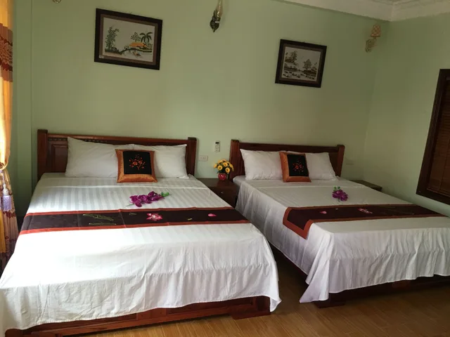 غرفة عائلية بسرير كوين وسرير فردي بشرفة، Tam Coc Tuan Minh Homestay 4/10