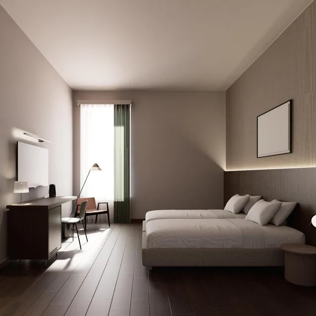 غرفة بسريرين منفصلين، Hotel Grand'Italia 1/6