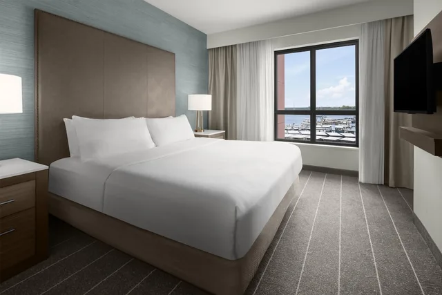 جناح بسرير كينج بإطلالة على النهر مع أريكة، Embassy Suites by Hilton Wilmington Riverfront 1/5