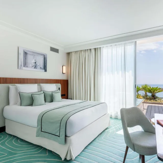 غرفة بانورامية بإطلالة على البحر بشرفة، Mondrian Cannes 3/10